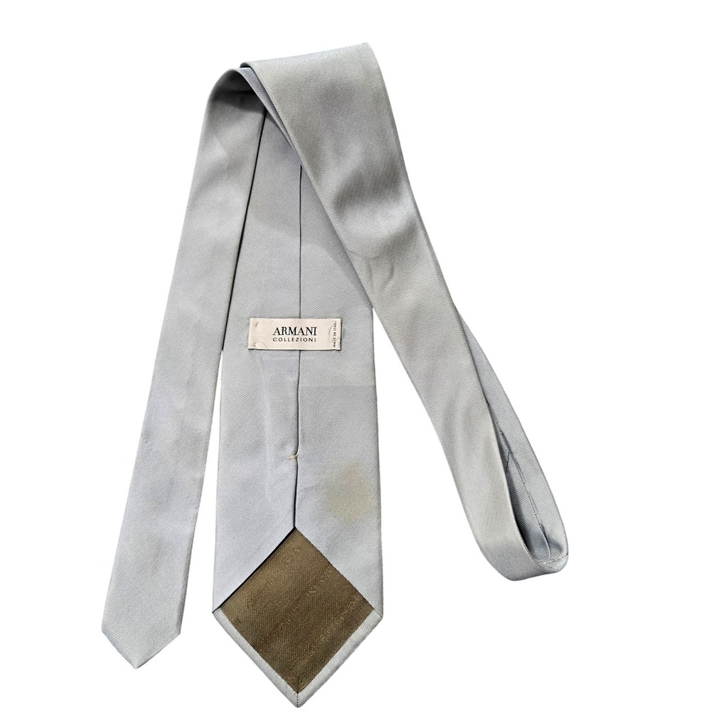 Armani Collezioni Tie Mens Made In Italy Silk Formal Dresswear Stained